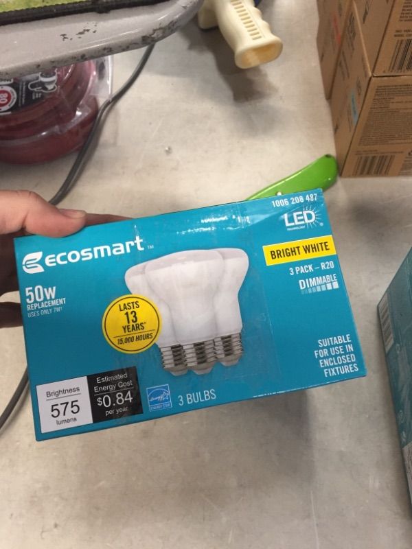 Photo 2 of 50-Watt Equivalent R20 Dimmable ENERGY STAR LED Light Bulb Bright White (3-Pack)
(2 BOXES, 6 LIGHT BULBS) 