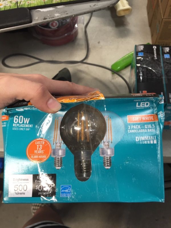 Photo 2 of 60-Watt Equivalent G16.5 Globe Dimmable ENERGY STAR Clear Glass Filament Vintage LED Light Bulb Soft White (3-Pack)
(2 BOXES, 6 LIGHT BULBS) 