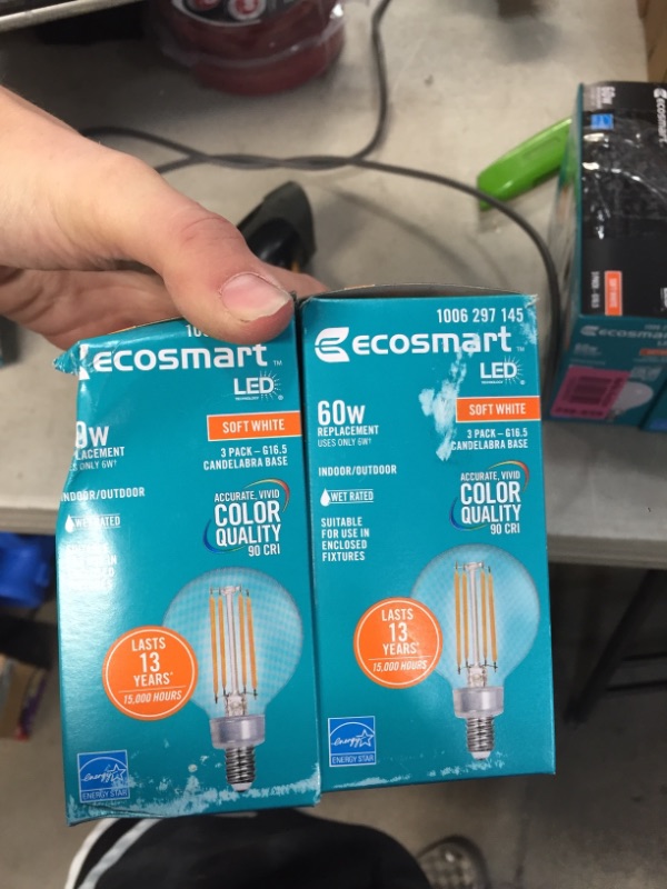 Photo 2 of 60-Watt Equivalent G16.5 Globe Dimmable ENERGY STAR Clear Glass Filament Vintage LED Light Bulb Soft White (3-Pack)
(2 BOXES, 6 LIGHT BULBS) 