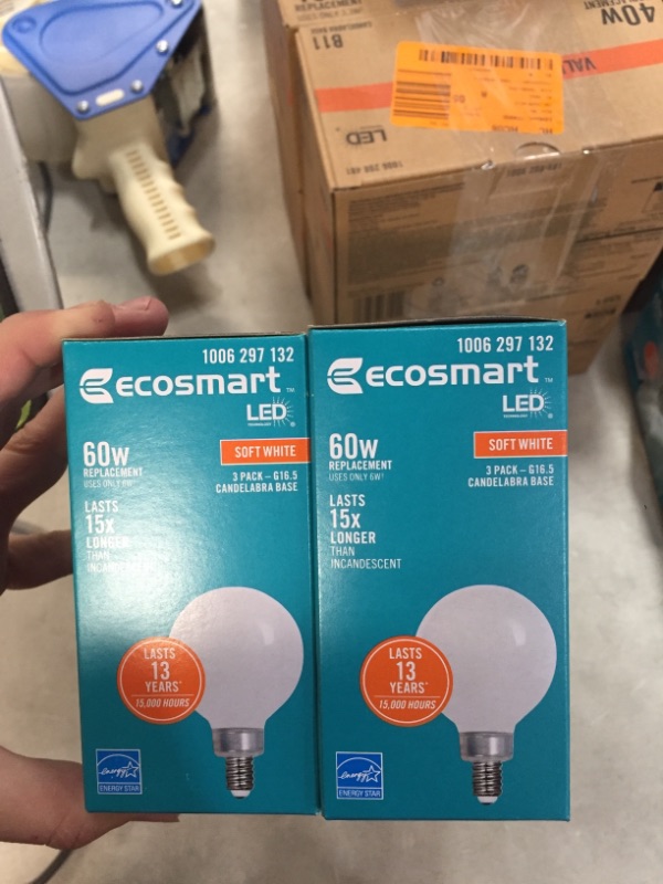 Photo 3 of 60-Watt Equivalent G16.5 Globe Dimmable Frosted Glass Filament Vintage LED Light Bulb Soft White (3-Pack)
(2 BOXES, 6 LIGHT BULBS) 