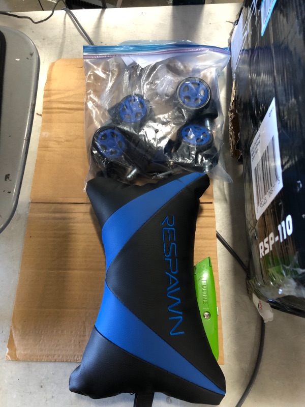 Photo 7 of Respawn RSP-110 Racing Style Gaming, Reclining Ergonomic Chair with Footrest, Blue
AS IS USED, DAMAGED, HARDWARE NOT IN ORIGINAL PACKAGING, PLEASE SEE PHOTOS 