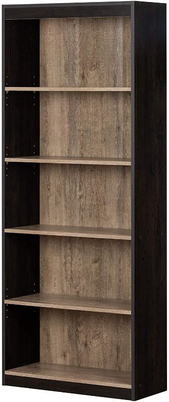 Photo 1 of *INCOMPLETE*South Shore Axess 5-Shelf Bookcase - Weathered Oak and Ebony

//missing components 
