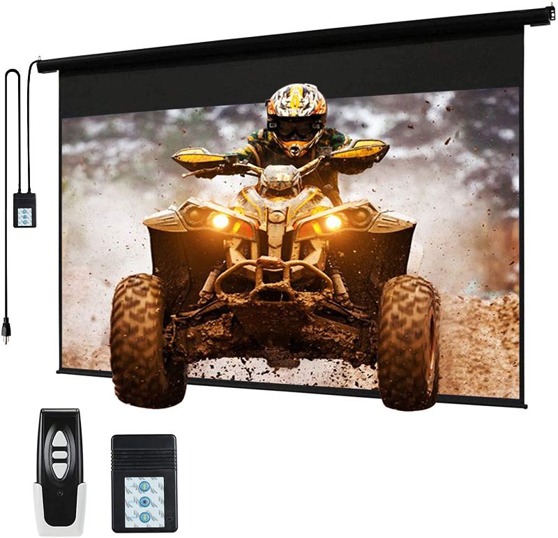 Photo 1 of 120" Motorized Projector Screen Electric Diagonal Automatic Projection 4:3 HD Movies Screen for Home Theater Presentation Education Outdoor Indoor W/Remote Control and Wall/Ceiling Mount (Black)

***NOT FUNCTIONAL***