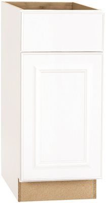 Photo 1 of 15x34.5x24 in. Hampton Base Cabinet with Ball-Bearing Drawer Glides in Satin White
