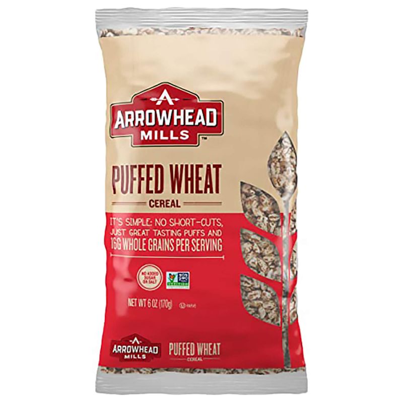 Photo 1 of Arrowhead Mills Cereal, Puffed Wheat, 6 oz. Bag (Pack of 12)
EXP. 09/09/2021