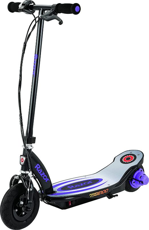 Photo 1 of Razor Power Core E100 Electric Scooter - 100w Hub Motor, 8" Air-Filled Tire, Up to 11 mph and 60 min Ride Time, for Kids Ages 8 and Up...**MISSING COMPONENTS**, ***INCOMPLETE*** 


