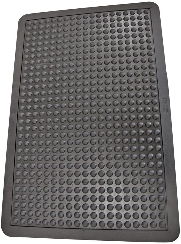 Photo 1 of Rubber-Cal 03_185_WBK Bubble Top Anti-Fatigue Matting Rubber Mats, 5/8" x 3' x 4', Black Borders
