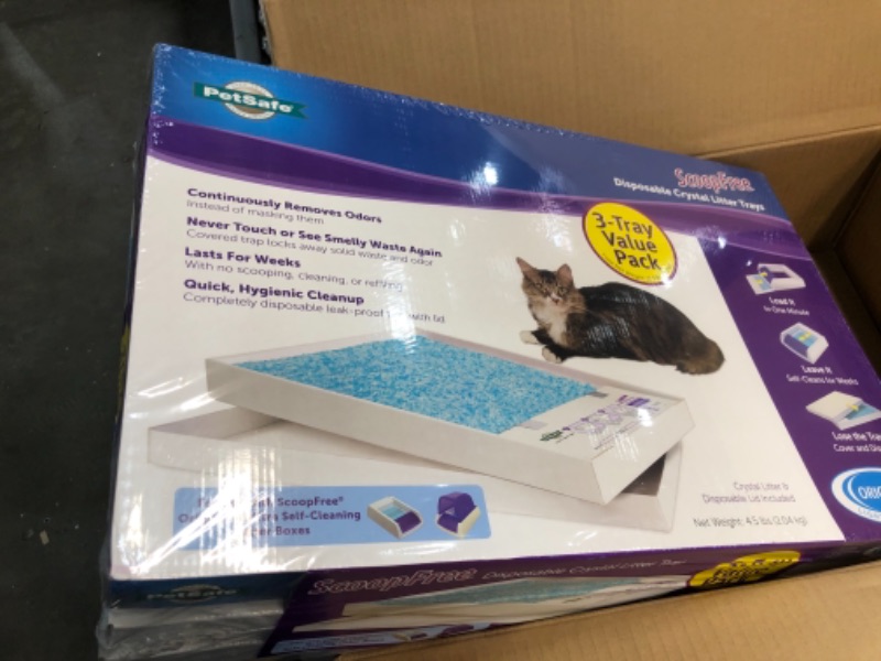 Photo 1 of ScoopFree Premium Unscented Non-Clumping Crystal Cat Litter, 3 count