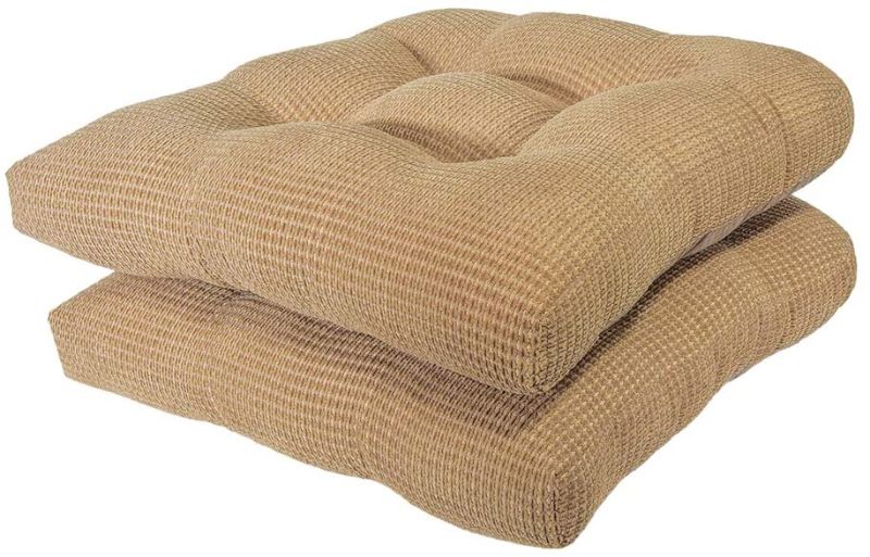 Photo 1 of Arlee - Tyler Chair Pad Seat Cushion, Memory Foam, Non-Skid Backing, Durable Fabric, Comfort and Softness, Reduces Pressure and Contours to Body, Washable, 15.5 x 15.5 Inches (Bamboo Tan, Set of 2)
**TEAR ON 1 SEAT CUSHION**