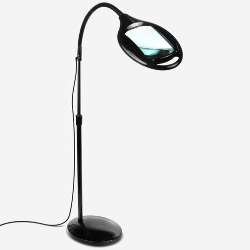 Photo 1 of Brightech LightView Pro 44 in. Black Magnifying LED Floor Lamp with 5 Diopter
