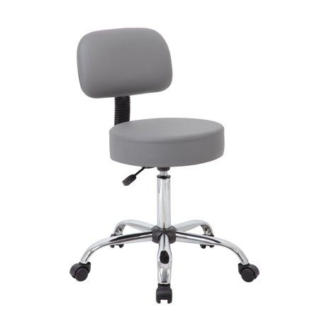 Photo 1 of Grey Caressoft Medical Stool W/ Back Cushion
