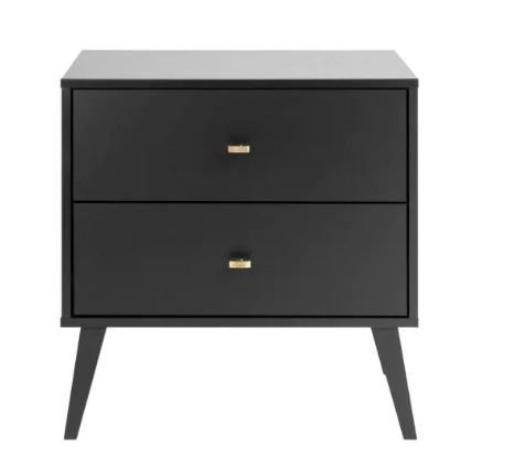 Photo 1 of 
Milo Mid Century Modern 2-Drawer Black Nightstand
PARTS ONLY