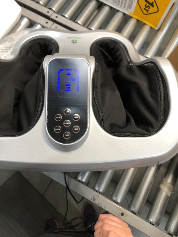 Photo 1 of Shiatsu Heated Foot and Calf Massager Machine to Relieve Sore Feet, Ankles, Calfs and Legs, Deep Kneading Therapy, Relaxation Vibration and Rolling & Stimulates Blood Circulation (Gray)
