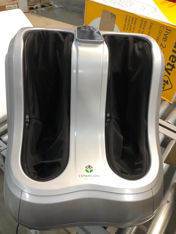 Photo 1 of Shiatsu Heated Foot and Calf Massager Machine to Relieve Sore Feet, Ankles, Calfs and Legs, Deep Kneading Therapy, Relaxation Vibration and Rolling & Stimulates Blood Circulation (Gray)
