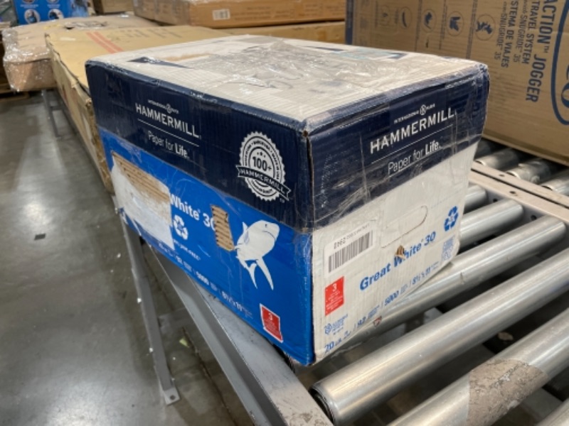 Photo 2 of Hammermill Paper, Great White 30 Recycled Copy Paper, 20lb, 8.5 x 11, 3 Hole Punch, 92 Bright, 5000 Sheets / 10 Ream Case, (086702C), Made In The USA