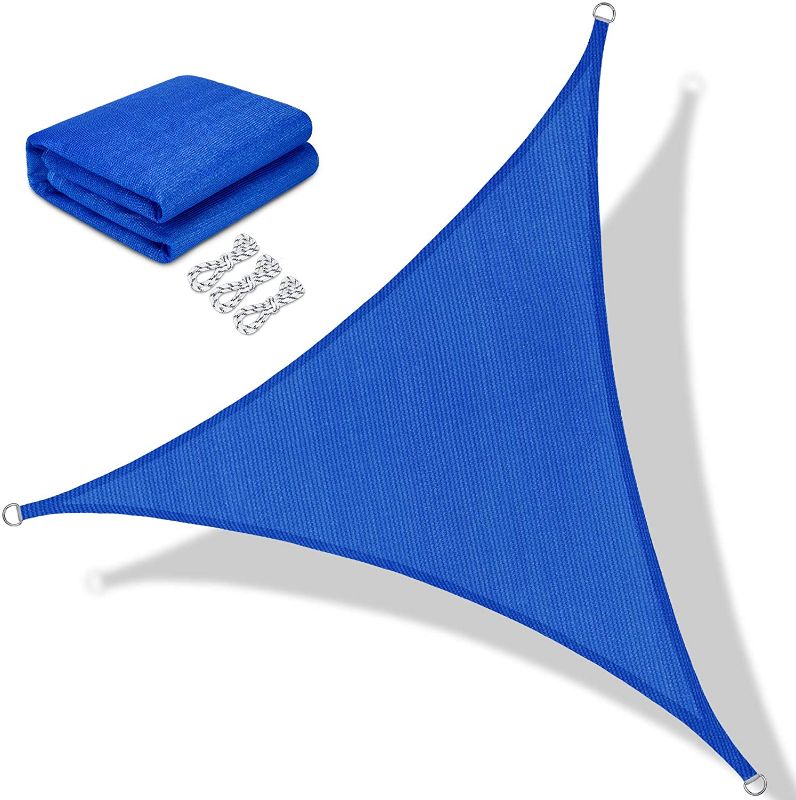 Photo 1 of BOLTLINK Triangle Sun Shade Sail 12'x 12'x 12'Canopy UV Block for Patios Outdoor Backyard Garden Deck -Blue
