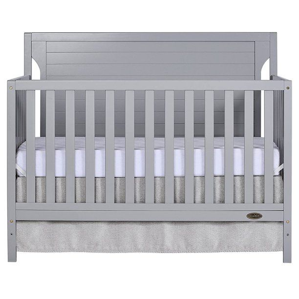 Photo 1 of Dream On Me Cape Cod 5-in-1 Convertible Crib in Pebble Grey, Greenguard Gold Certified
