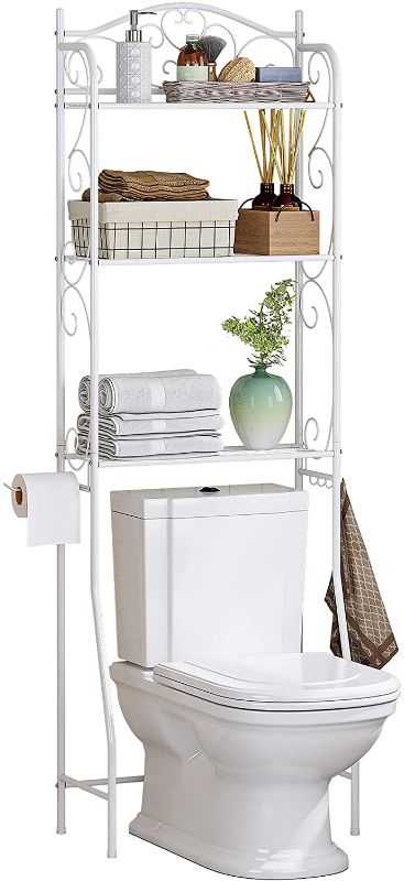 Photo 1 of 
Function Home 3-Tier Over-The-Toilet Bathroom Space Saver, Bath Storage Collection, Freestanding Shelves for Bath Essentials, Planters, Linens
Color:White
Size:3 Tier