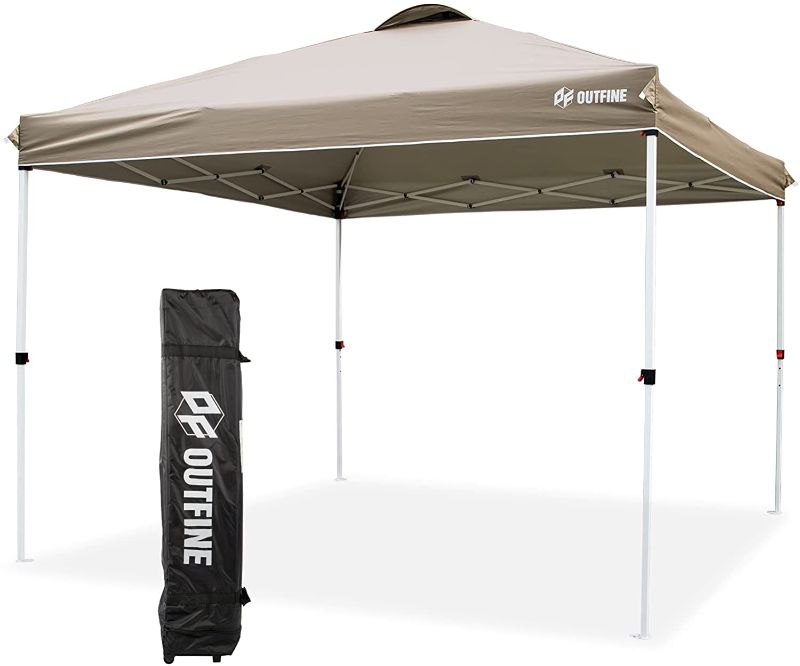 Photo 1 of 
OUTFINE Pop-up Canopy 10x10 Patio Tent Instant Gazebo Canopy with Wheeled Bag,Canopy Sandbags x4,Tent Stakesx8 (Khaki, 1010FT)
Color:khaki
Size:10*10FT