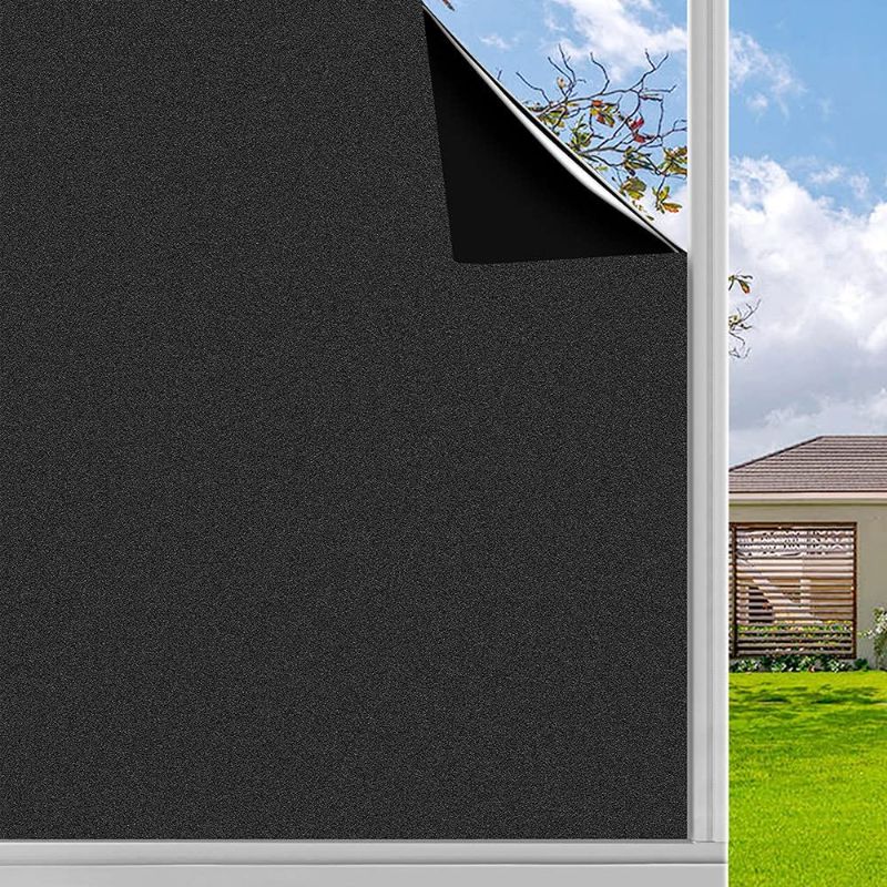 Photo 1 of 
Finnez Blackout Window Film Privacy No Glue Necesary Static Cling,Anti-UV,Black Window Film 100% Light Blocking for Home Or Office(17.5 x 78.7 Inches)
Size:17.5'' x 78.7''