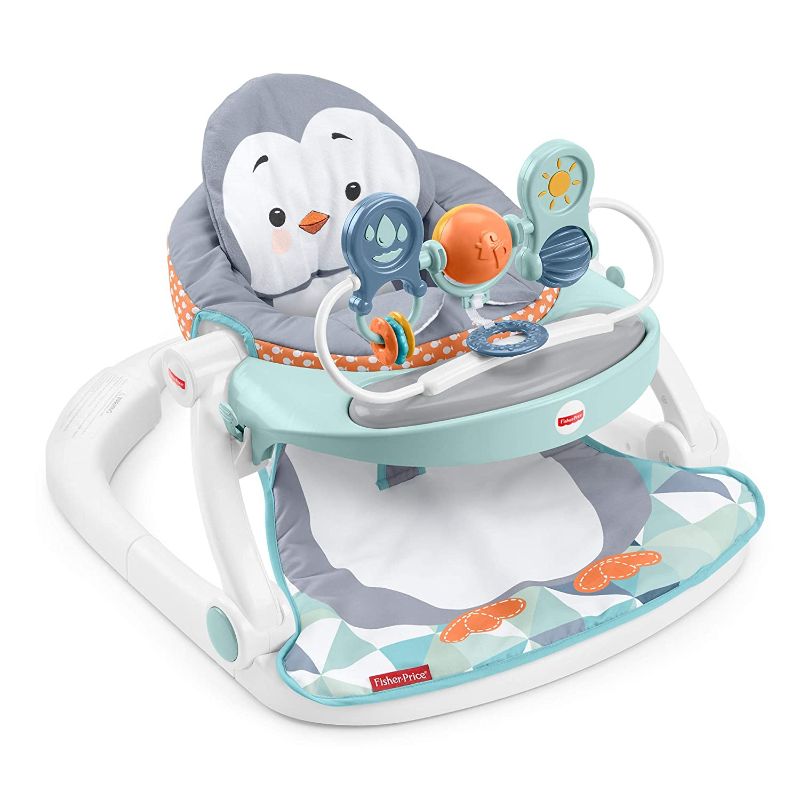 Photo 1 of 
Fisher-Price Sit-Me-Up Floor Seat with Tray, Penguin-Themed Portable Infant Chair with Snack Tray and Toys
Style:Snuga Pengui