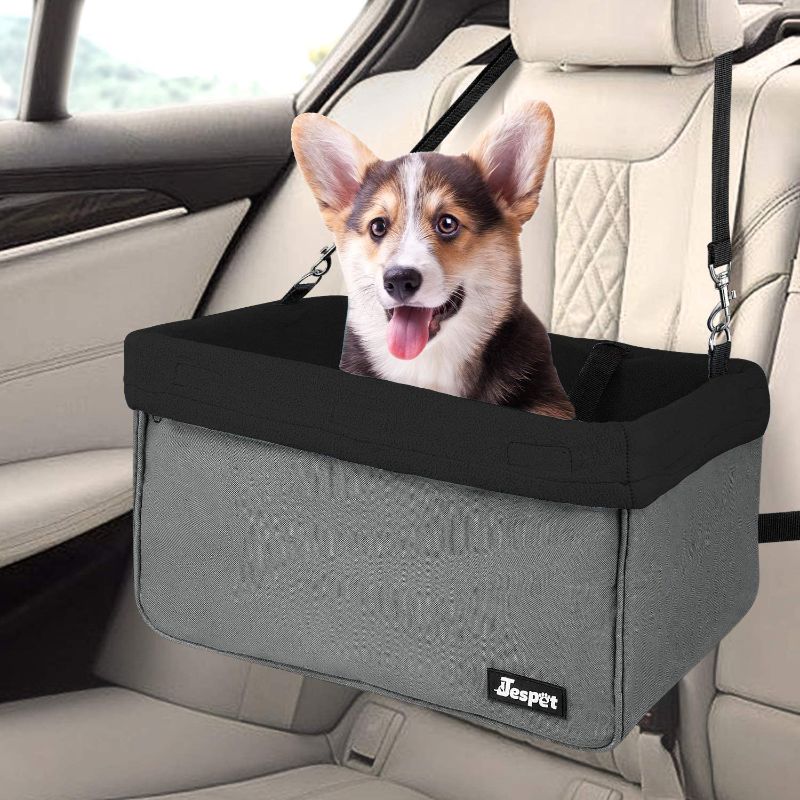 Photo 1 of 
JESPET Dog Booster Seats for Cars, Portable Dog Car Seat Travel Carrier with Seat Belt for 24lbs Pets
Color:Black-16" L x 13" D x 9" H