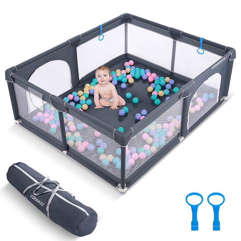 Photo 1 of 
CONMIXC Baby Playpen 72” x 59”, Extra Large See Through Play Pen Play Yard Playpen for Babies and Toddlers, Portable Baby Fence Play Area, Baby Gate Playpen...