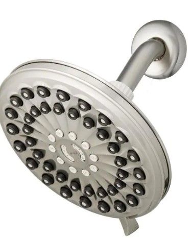 Photo 1 of 
Waterpik
6-Spray Patterns 7 in. Drencher Wall Mount Adjustable Fixed Shower Head in Brushed Nickel