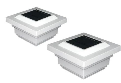 Photo 1 of 
Classy Caps
Regal 4 in. x 4 in. Outdoor White Vinyl LED Solar Post Cap (2-Pack)