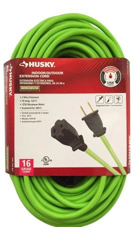 Photo 1 of Hover Image to Zoom
25 ft. 16/2 Indoor/Outdoor Extension Cord, Green
by
Husky