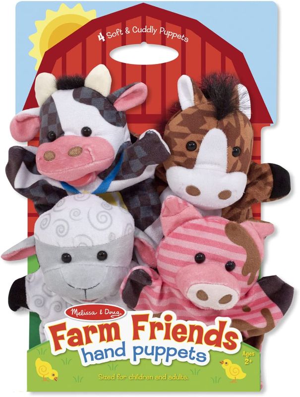 Photo 1 of 
Melissa & Doug Farm Friends Hand Puppets (Set of 4) - Cow, Horse, Sheep, and Pi