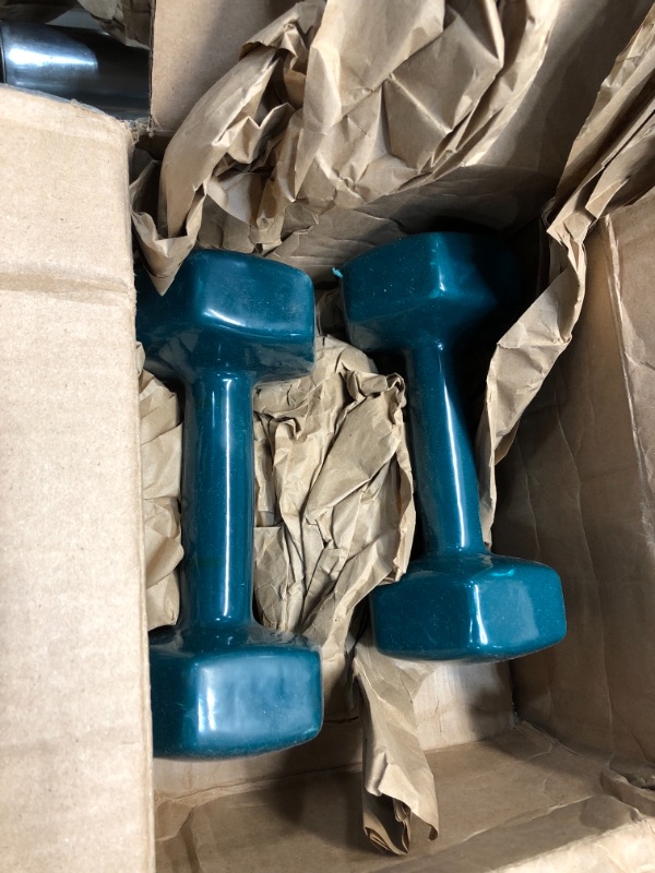 Photo 2 of 
Amazon Basics Vinyl Coated Hand Weight Dumbbell Pair, Set of 2
Color:Teal
Style:15 lbs Set