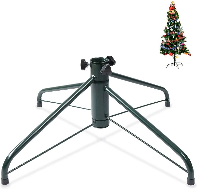 Photo 1 of  Christmas Tree Stand 24.6 inches Iron Metal Bracket Rubber Pad with Thumb Screw
