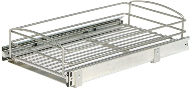 Photo 1 of Knape & Vogt Multi-Use Cabinet Organizer, 5.32-Inch by 11.75-Inch by 20-Inch, Frosted Nickel
