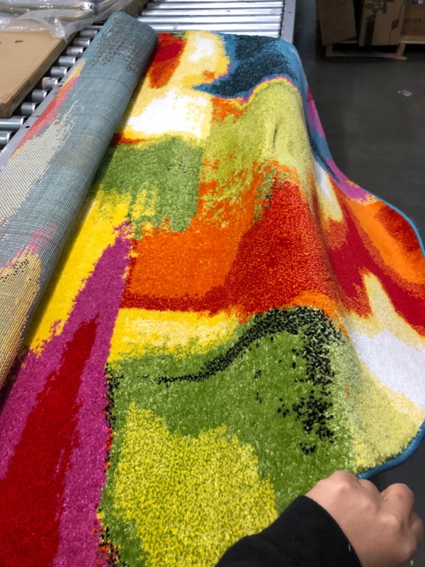 Photo 1 of Well Woven Viva Creativity Modern Abstract Multi Bright Area Rug 5'3" Round
NOT BOXED!