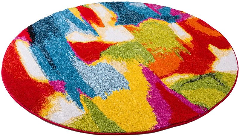 Photo 1 of Well Woven Viva Creativity Modern Abstract Multi Bright Area Rug 5'3" Round
NOT BOXED!