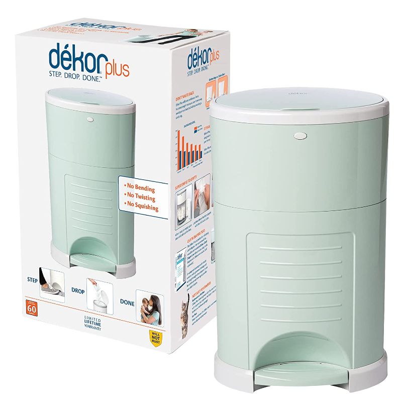 Photo 1 of Dekor Plus Hands-Free Diaper Pail | Soft Mint | Easiest to Use | Just Step – Drop – Done | Doesn’t Absorb Odors | 20 Second Bag Change | Most Economical...
