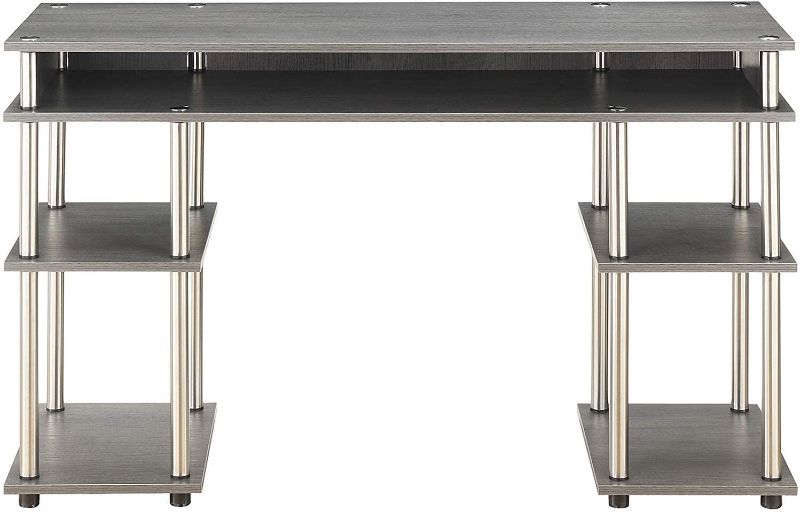 Photo 1 of Convenience Concepts Designs2Go Tools Student Desk, (L) 47.25 in. x (W) 15.75 in. x (H) 30 in, Charcoal Gray
