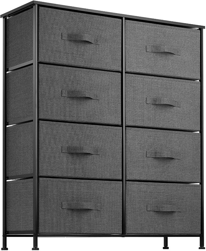 Photo 1 of ***PARTS ONLY*** 8 Drawer Dresser Organizer Fabric Storage Chest for Bedroom, Hallway, Entryway, Closets, Nurseries. Furniture Storage Tower Sturdy Steel Frame, Wood Top, Easy Pull Handle Textured Print Drawers
