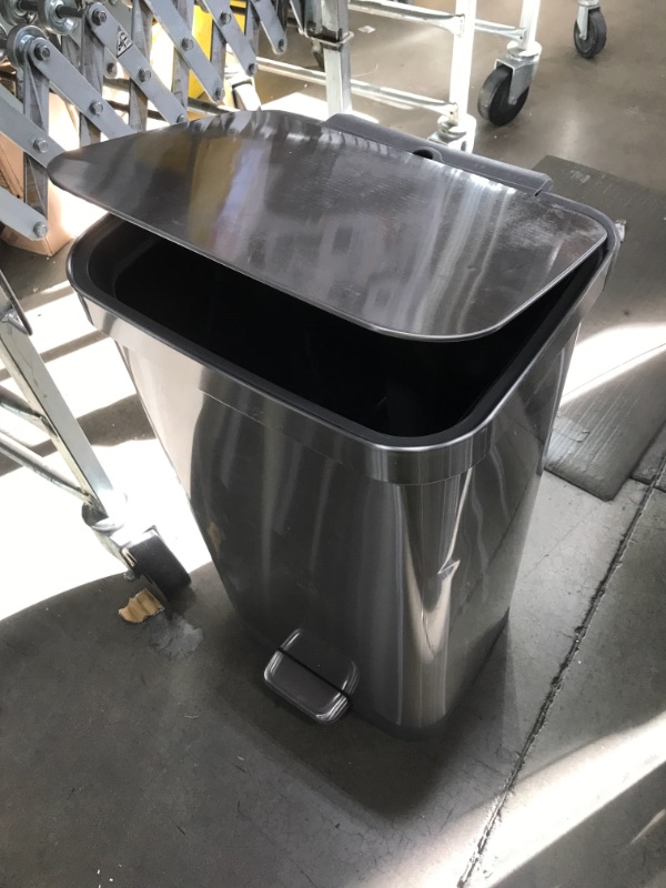 Photo 2 of ***NOT FUNCTIONAL***Glad Stainless Steel Step Trash Can with Clorox Odor Protection | Large Metal Kitchen Garbage Bin with Soft Close Lid, Foot Pedal and Waste Bag Roll ***PARTS ONLY***