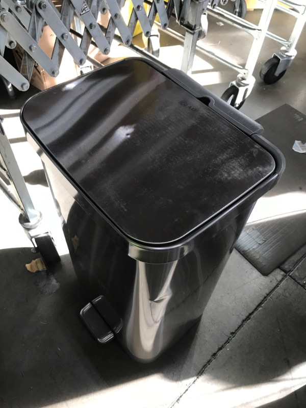 Photo 4 of ***NOT FUNCTIONAL***Glad Stainless Steel Step Trash Can with Clorox Odor Protection | Large Metal Kitchen Garbage Bin with Soft Close Lid, Foot Pedal and Waste Bag Roll ***PARTS ONLY***