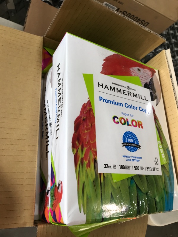 Photo 2 of Hammermill Printer Paper, Premium Color 32 lb Copy Paper, 8.5 x 11 - 8 Ream (4,000 Sheets) - 100 Bright, Made in the USA, 102630C
