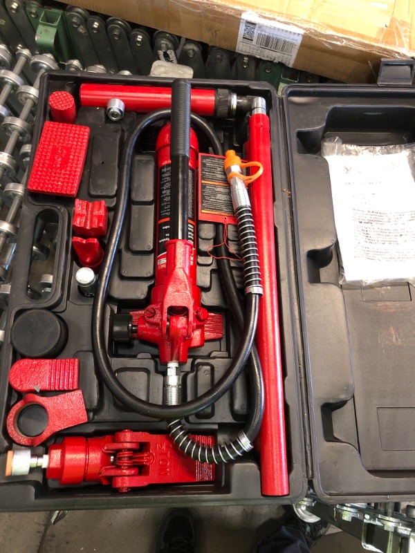 Photo 2 of BIG RED T70401S Torin Portable Hydraulic Ram: Auto Body Frame Repair Kit with Blow Mold Carrying Storage Case, 4 Ton (8,000 lb) Capacity, Red
MAY NOT HOLD HYDRAULIC PRESSURE
