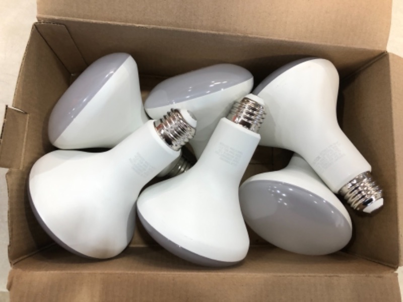 Photo 2 of 65-Watt Equivalent BR30 Dimmable Flood LED Light Bulb Daylight (6-Pack)
