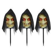 Photo 1 of 15.7 in. Animated LED Halloween Witch Pathway Markers (3-Pack)