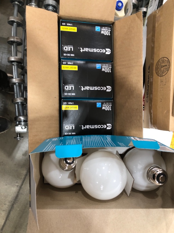 Photo 2 of 100-Watt Equivalent G25 Dimmable Globe Frosted Glass Filament LED Vintage Edison Light Bulb Bright White (3-Pack)
4 boxes.