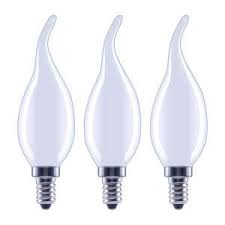 Photo 1 of 60-Watt Equivalent B11 Dimmable Bent Tip Candle Frosted Glass Filament LED Vintage Edison Light Bulb Soft White(3-Pack)
