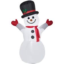 Photo 1 of 3.5 ft Pre-Lit LED Airblown Snowman Christmas Inflatable
