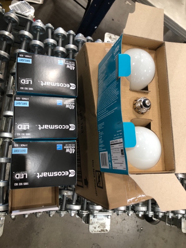 Photo 2 of 40-Watt Equivalent G25 Globe Dimmable ENERGY STAR Frosted Glass Filament LED Vintage Edison Light Bulb Daylight (3-Pack) 4 BOXS.
