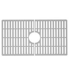 Photo 1 of 27 in. x 15 in. Silicone Bottom Grid for 30 in. Single Bowl Kitchen Sink in Gray
